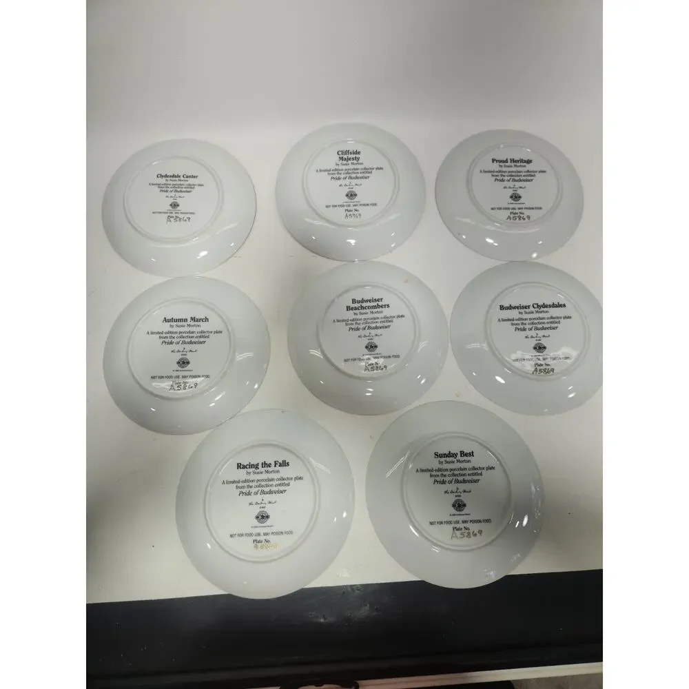 Danbury Mint Pride of Budweiser Clydesdales Collector Plates Complete Set of 8